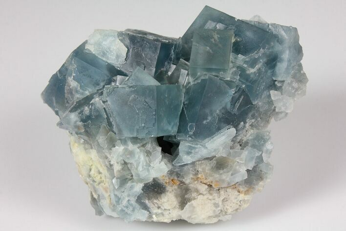 Stormy-Day Blue, Cubic Fluorite Crystal Cluster - Sicily, Italy #183791